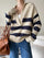 Pull en tricot rayé en mélange de coton